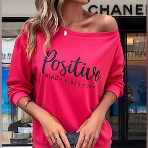 POSITIVE VIBRS Drop Shoulder Sweatshirt.